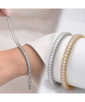 Moncuk Design 5mm Beyaz Zirkon Taşlı Ayarlanabilir Su Yolu Kadın Bileklik 3351KBV4D3