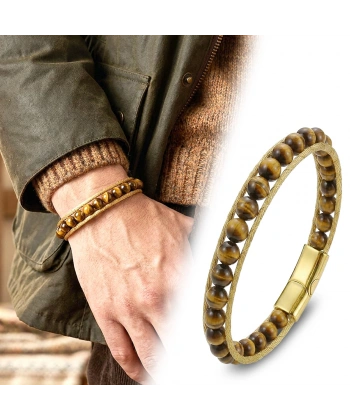 Moncuk Design Çelik Halat ve Titanyum Kilitli Kaplangözü Erkek Bileklik 33512B2DH11