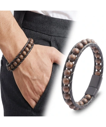 Moncuk Design Ceviz Ağacı Deri Bileklik 33512B2D8M29