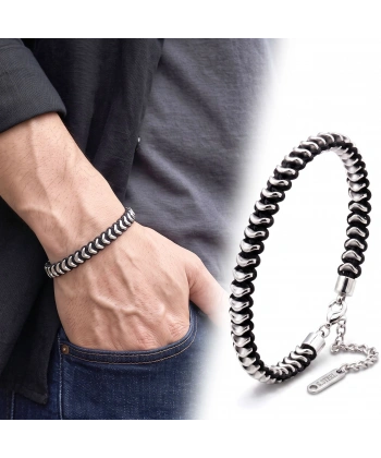 Moncuk Design Hematit Taşlı Ayarlanabilir Erkek Çelik Bileklik 33512B16D2