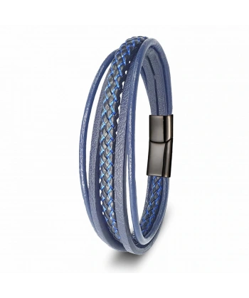 Moncuk Design Mavi Siyah Çoklu Deri Bileklik 33513B2D7