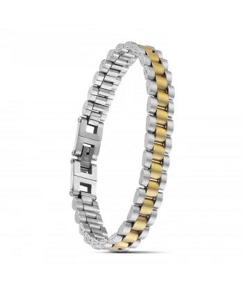 Moncuk Design Sarı Beyaz Ful Çelik Bileklik 33511G1D2M