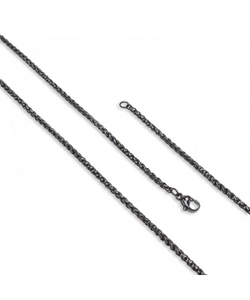 Moncuk Design Siyah Renk Çelik Kolye 2.5Mm 3351CEK013