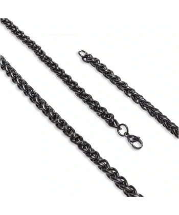 Moncuk Design Siyah Renk Çelik Kolye 6Mm 3351CEK019