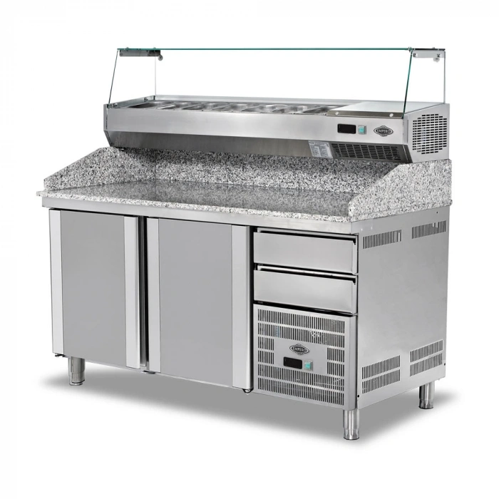 Granit Tablalı Saladbarlı Buzdolabı 3 Kapılı