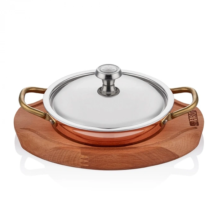 MM BAKIR İNDÜKSİYON YUMURTA SAHANI 18CM + NİHALE + KAPAK