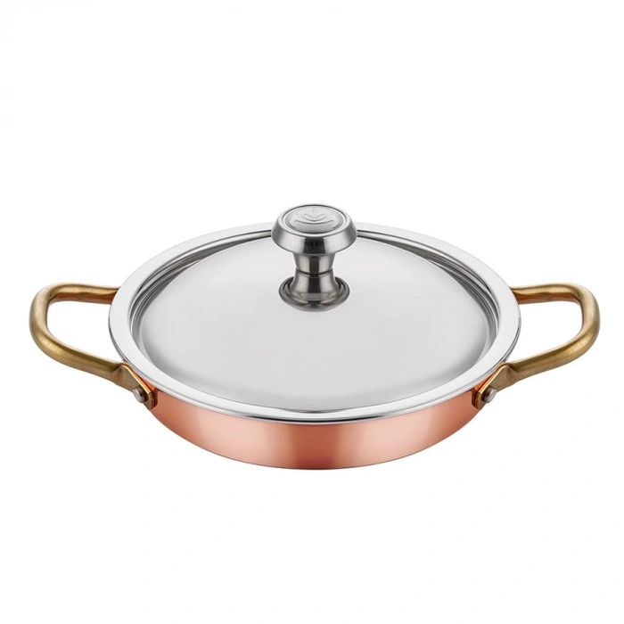 MM BAKIR İNDÜKSİYON YUMURTA SAHANI 20CM + NİHALE + KAPAK