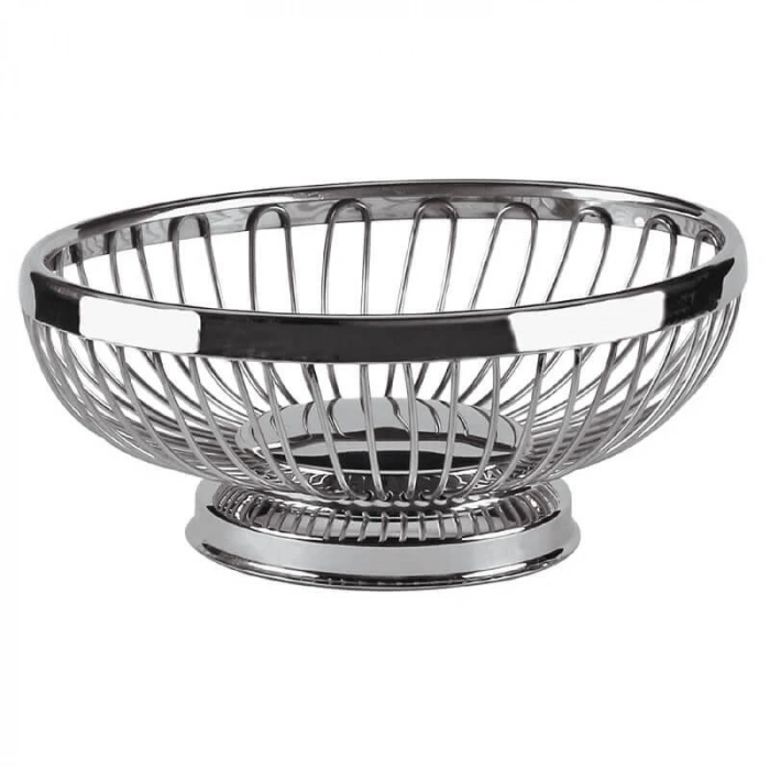 PASLANMAZ OVAL EKMEK VE MEYVE SEPETİ 25*18CM