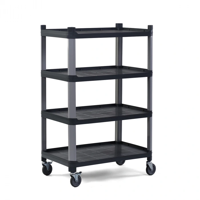 Plastik Raf 4 Katlı Açık Hareketli Antrasit Gri