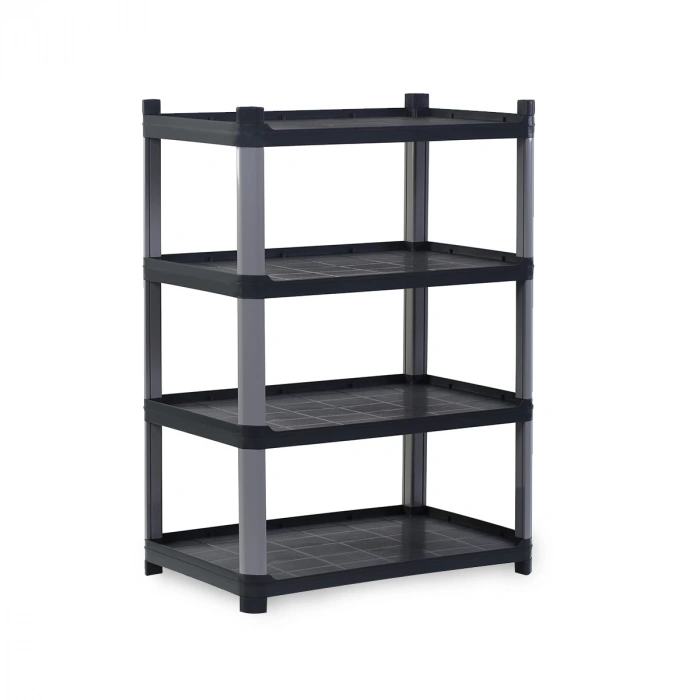 PLASTİK RAF 4 Katlı Açık Antrasit Gri Sabit