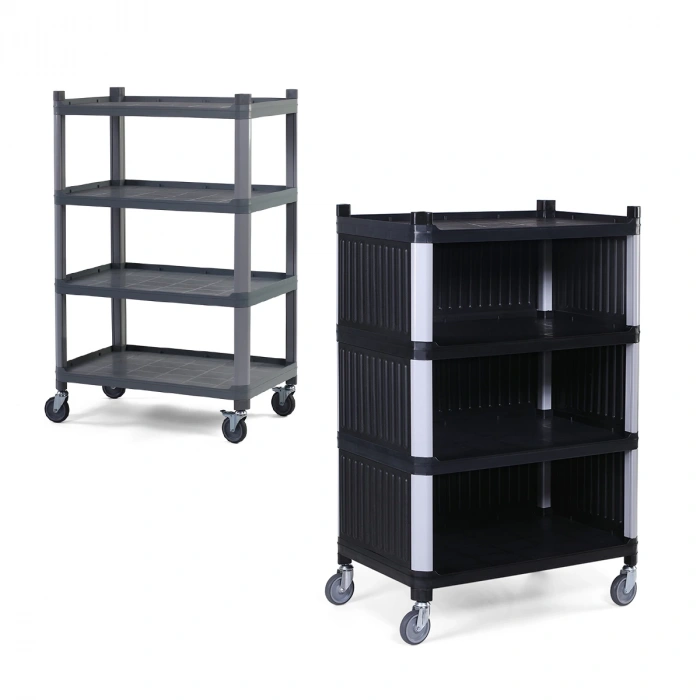 Plastik Raf 4 Katlı Kapalı Hareketli Antrsit Gri