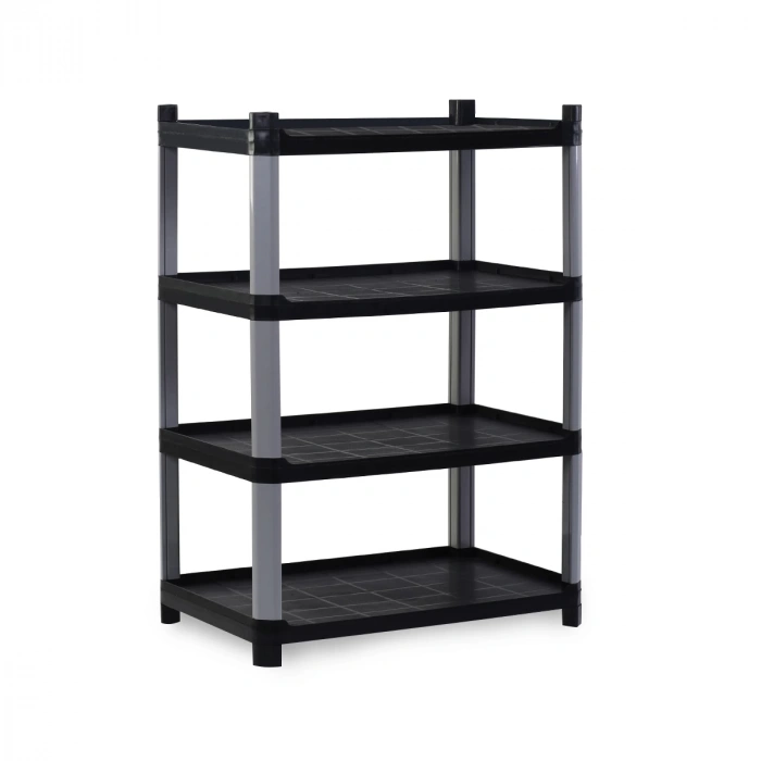 PLASTİK RAF 4 Katlı Açık Siyah Sabit