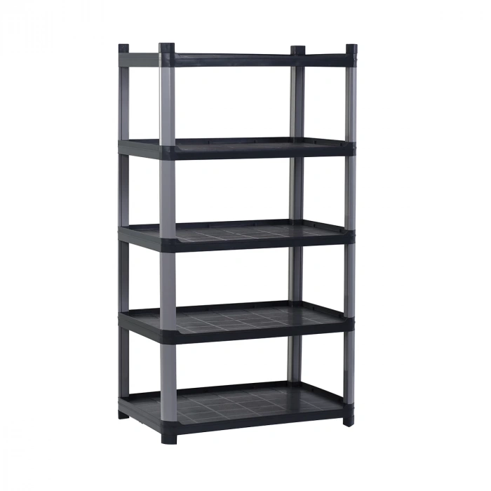 Plastik Raf 5 Katlı Açık Sabit Antrasit Gri