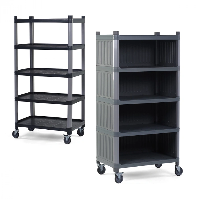 Plastik Raf 5 Katlı Kapalı Hareketli Gri
