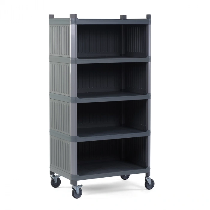 Plastik Raf 5 Katlı Kapalı Hareketli Gri