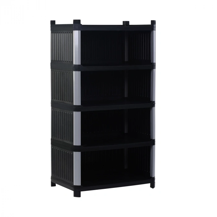 Plastik Raf 5 Katlı Kapalı Sabit Antrasit Gri
