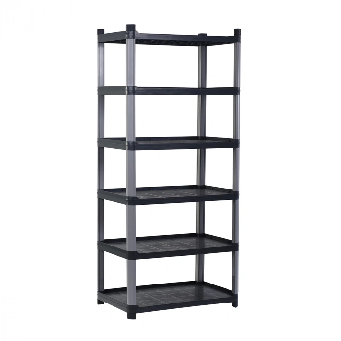 Plastik Raf 6 Katlı Açık Sabit Antrasit Gri