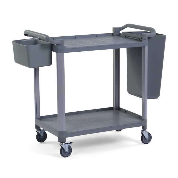 Plastik Servis Arabası 2 Katlı Açık Gri
