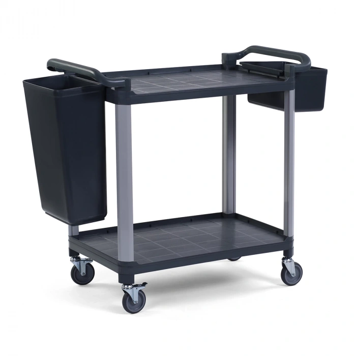 Plastik Servis Arabası 2 Katlı Açık Antrasit Gri