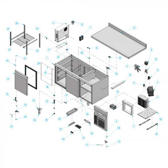 Tezgah Tipi Derin Dondurucu 2 Kapılı