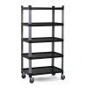 Plastik Raf 5 Katlı Açık Hareketli Siyah