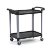 Plastik Servis Arabası 2 Katlı Açık Siyah