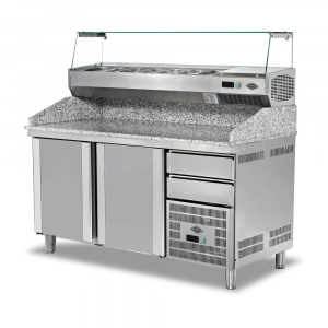 Granit Tablalı Saladbarlı Buzdolabı 2 Kapılı