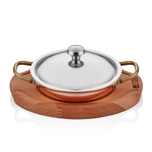 MM BAKIR İNDÜKSİYON YUMURTA SAHANI 14CM + NİHALE + KAPAK