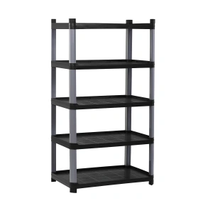 Plastik Raf 5 Katlı Açık Sabit Siyah