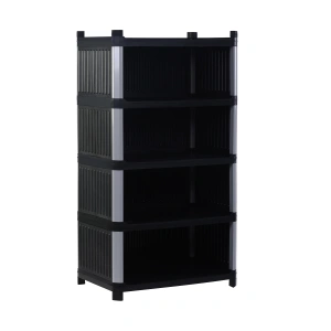 Plastik Raf 5 Katlı Kapalı Sabit Siyah