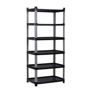 Plastik Raf 6 Katlı Açık Sabit Siyah