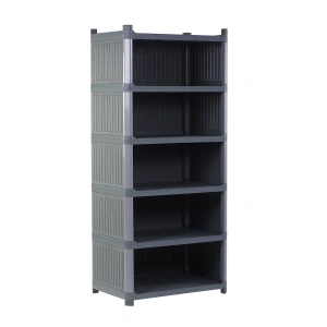 Plastik Raf 6 Katlı Kapalı Sabit  Gri