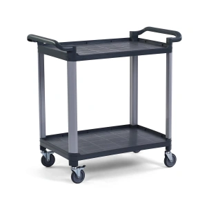 Plastik Servis Arabası 2 Katlı Açık Antrasit Gri