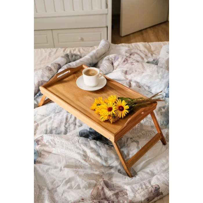 Mio - Akasya Katlanır Ayaklı Yatak Keyif Tepsisi 50 x 30 cm