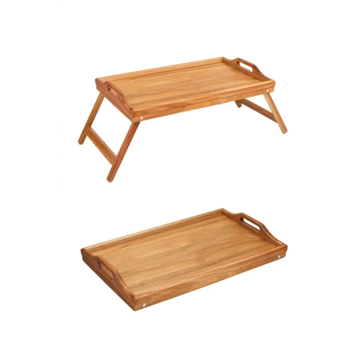 Mio - Akasya Katlanır Ayaklı Yatak Keyif Tepsisi 50 x 30 cm