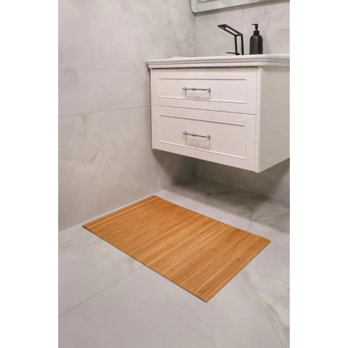 Peony - Naturel Bambu Kaydırmaz Banyo Matı 80 x 50 cm