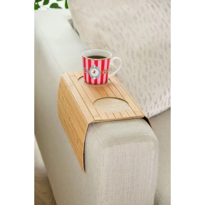 Rhea - Katlanabilir Bambu Kolçak Tepsi Portatif Koltuk Kolu Sehpa Çekyat Yan Kol Tepsisi 29 X 40 Cm