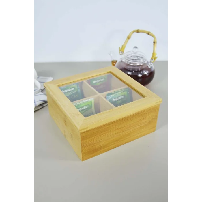 Mina - Bambu 4 Bölmeli Saklama Kutusu