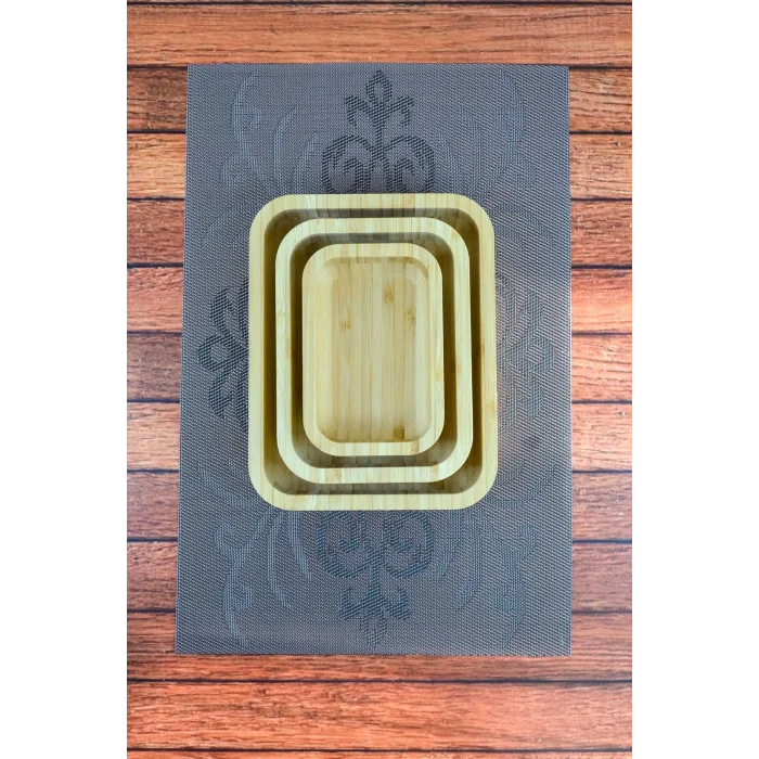 Mira - 3 lü Bambu Sunum Çerezlik, Kahvaltı, Kahve, Meyve Sunum, Servis Kasesi