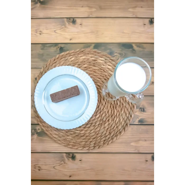 Bella - 2 Adet Dekoratif Naturel Hasır El Örmesi Amerikan Servis 35 Cm