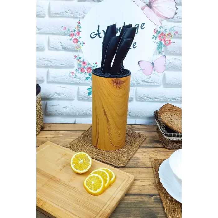 Perotti Coltello Bamboo 6 Parça Bıçak Seti Taba Yuvarlak