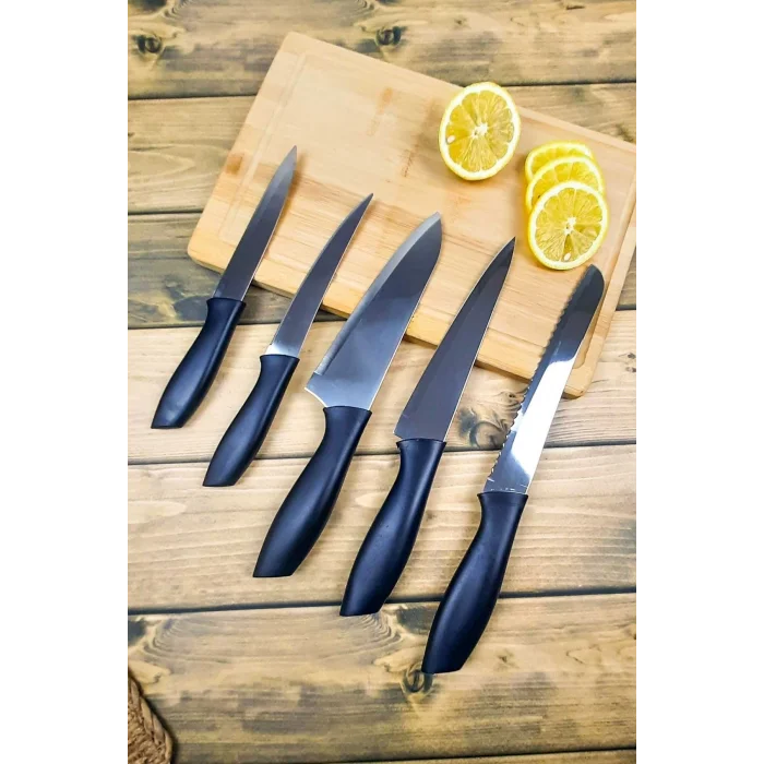 Perotti Coltello Bamboo 6 Parça Bıçak Seti Taba Yuvarlak