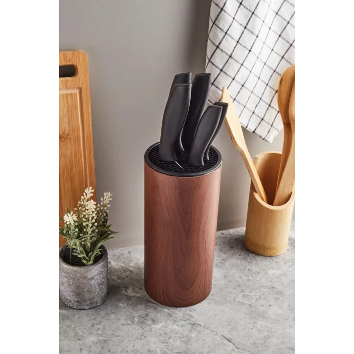 Perotti Coltello Wood 6 Parça Bıçak Seti Kahverengi Yuvarlak