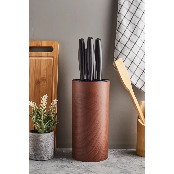 Perotti Coltello Wood 6 Parça Bıçak Seti Kahverengi Yuvarlak