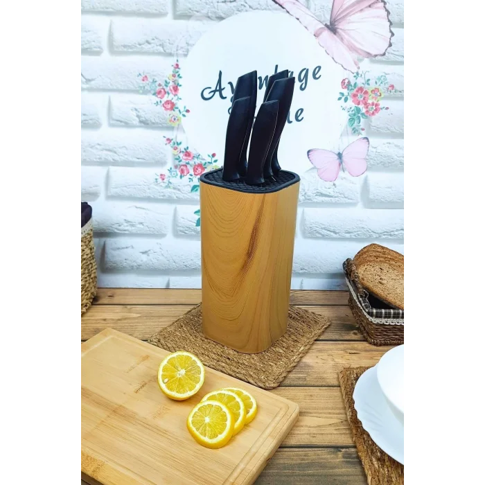 Perotti Coltello Bamboo 6 Parça Bıçak Seti Taba Kare