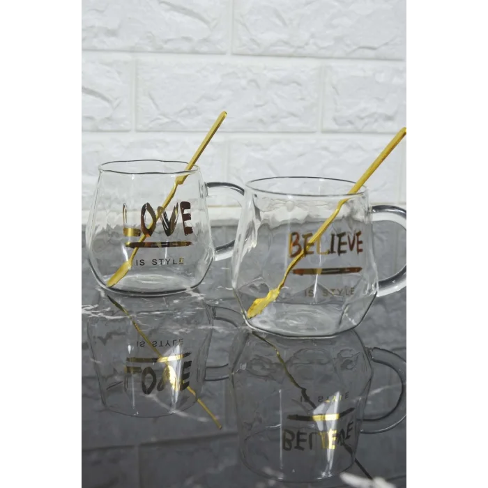 Believe - 2 Kişilik Cam Kupa Seti