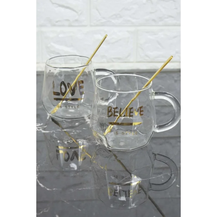 Believe - 2 Kişilik Cam Kupa Seti