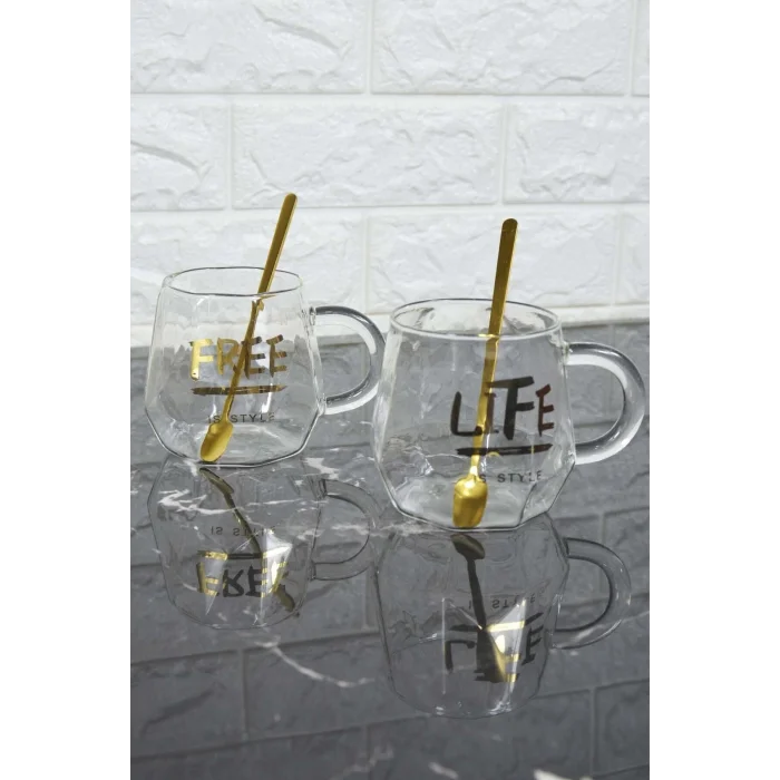 Life - 2 Kişilik Cam Kupa Seti