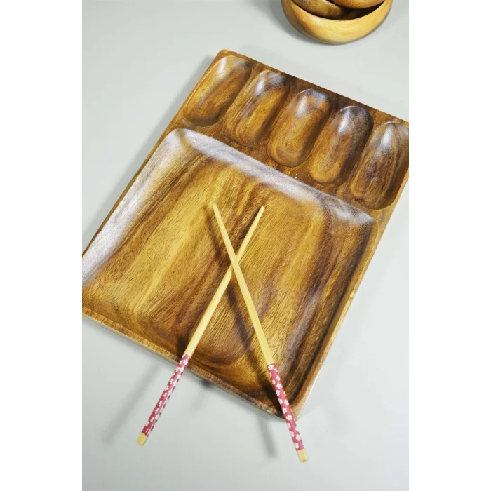 Akasya 6 Bölmeli Çok Amaçlı Sunum Tabağı