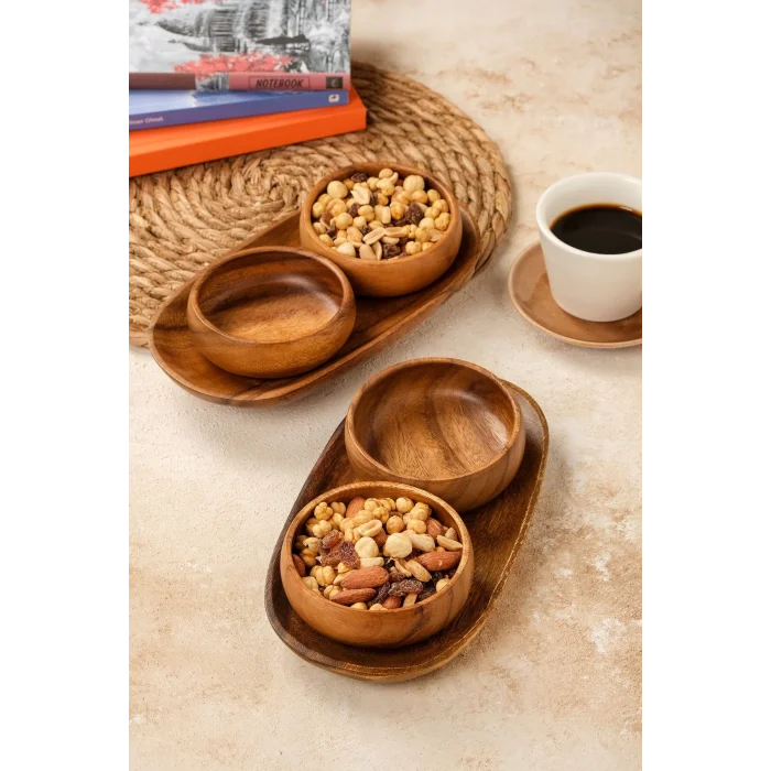 Yasemin - 6 Parça Akasya Sunum ve Çerez Seti